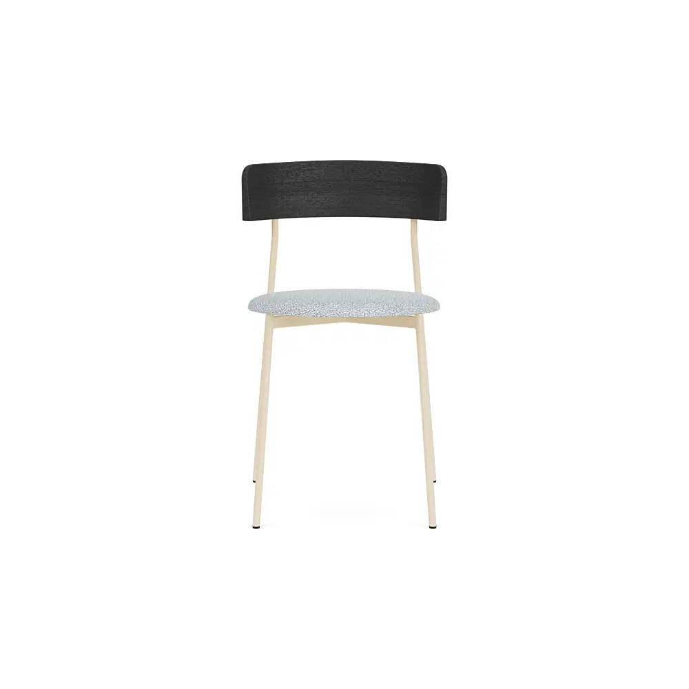 Friday dining chair no arms - sand frame - black back
